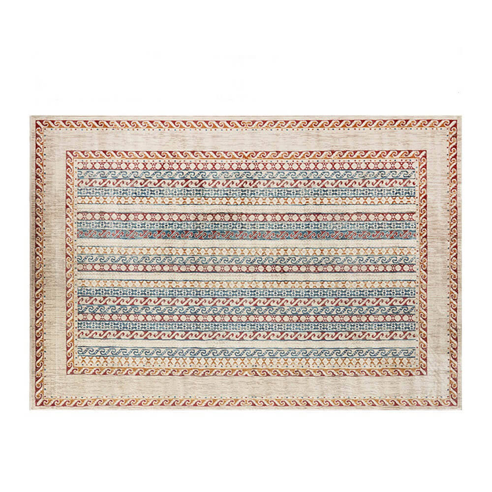 Haustierfreundlicher Teppich in Vintage-Blau und Creme – Zeitlose Eleganz für Ihr Zuhause