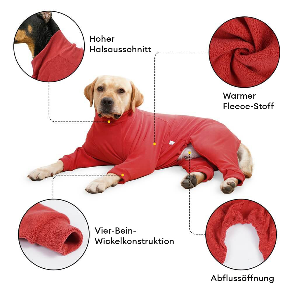 Kuscheliger Fleece-Hundepyjama – Perfekte Nachtwäsche für große Hunde