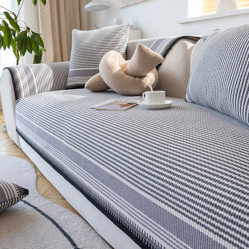 Klassischer Atmungsaktiver Sofabezug aus natürlichem Baumwollleinen