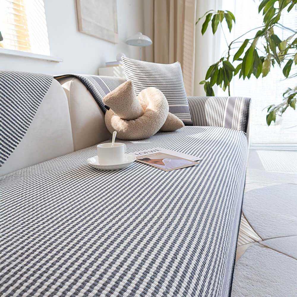 Klassischer Atmungsaktiver Sofabezug aus natürlichem Baumwollleinen