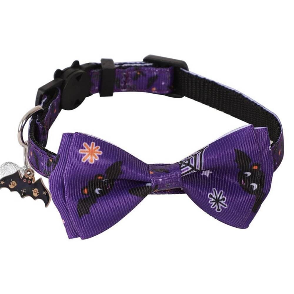 Halloween Haustierhalsband mit Schleife und Glöckchen
