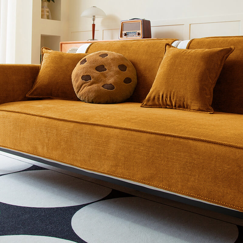 Rutschfester Schicker Couchbezug Sofaschutz aus Cord