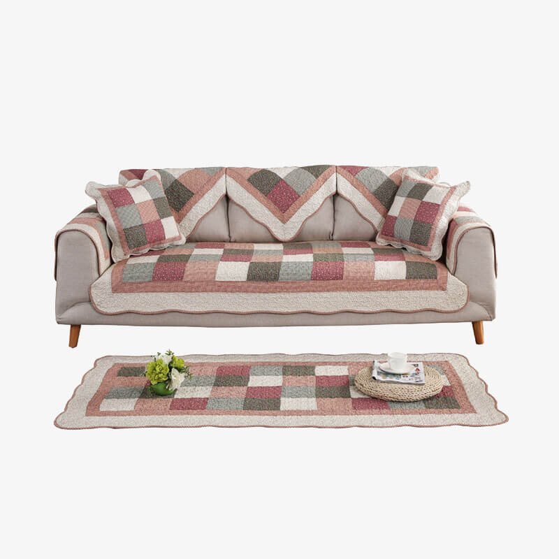 Gesteppter Waschbarer Rutschfester Sofabezug aus Baumwolle