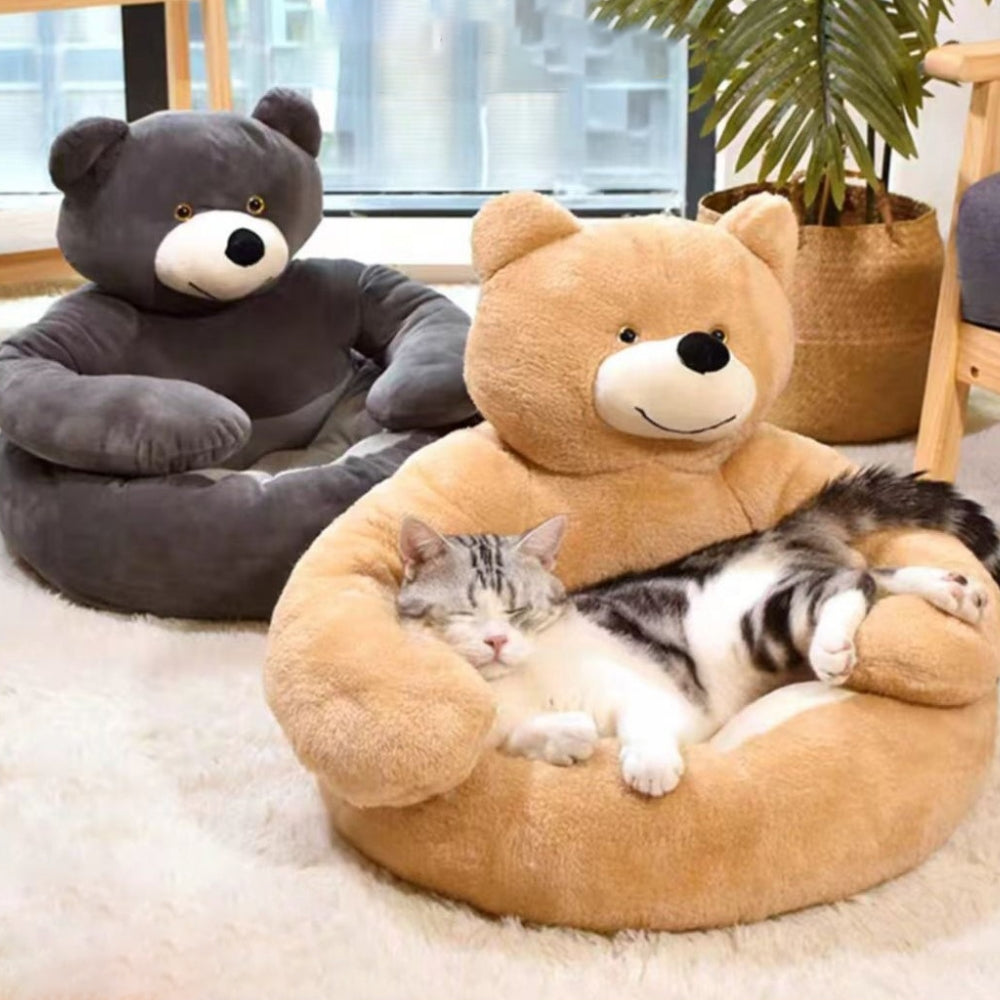 Süßes Abnehmbares Kuschelbär-Haustierbett