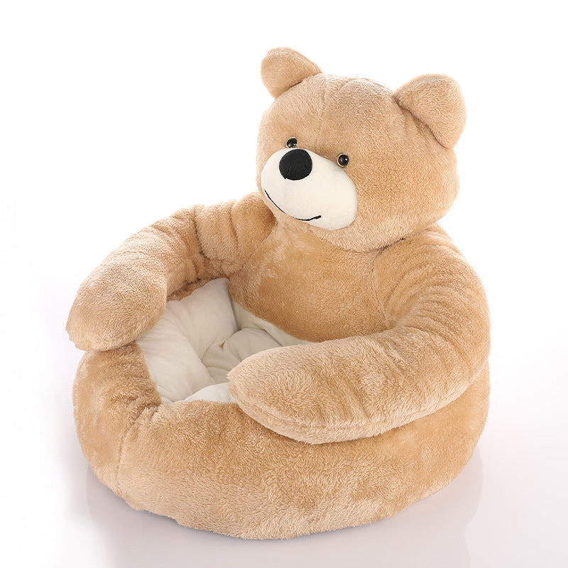 Süßes Abnehmbares Kuschelbär-Haustierbett