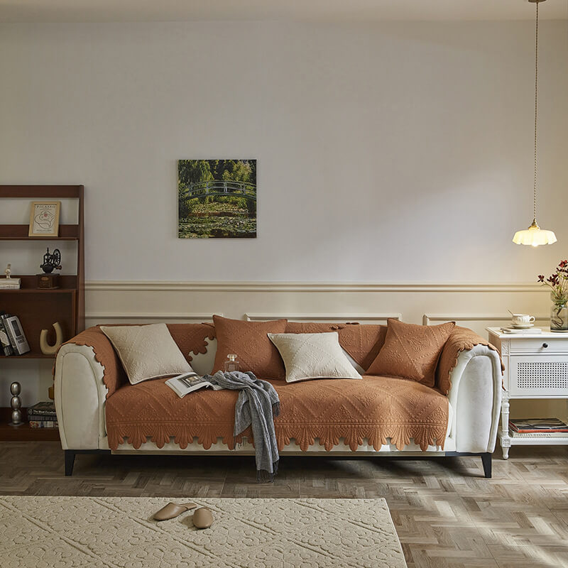 Modischer Waschbarer Sofabezug aus Baumwolle mit Blattbesatz