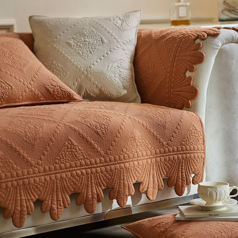 Modischer Waschbarer Sofabezug aus Baumwolle mit Blattbesatz