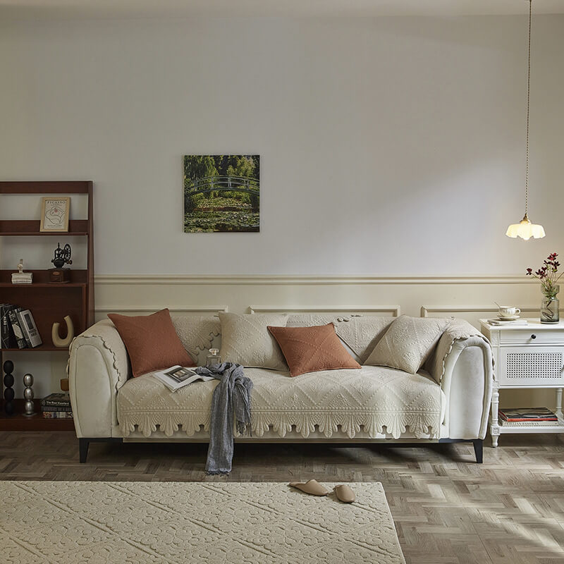 Modischer Waschbarer Sofabezug aus Baumwolle mit Blattbesatz