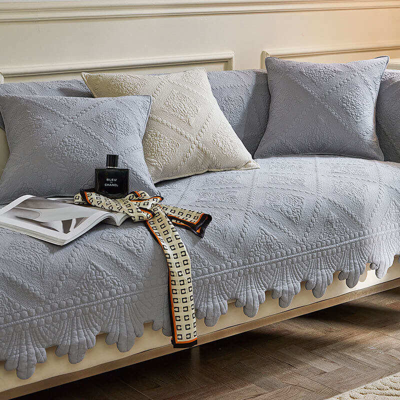 Modischer Waschbarer Sofabezug aus Baumwolle mit Blattbesatz