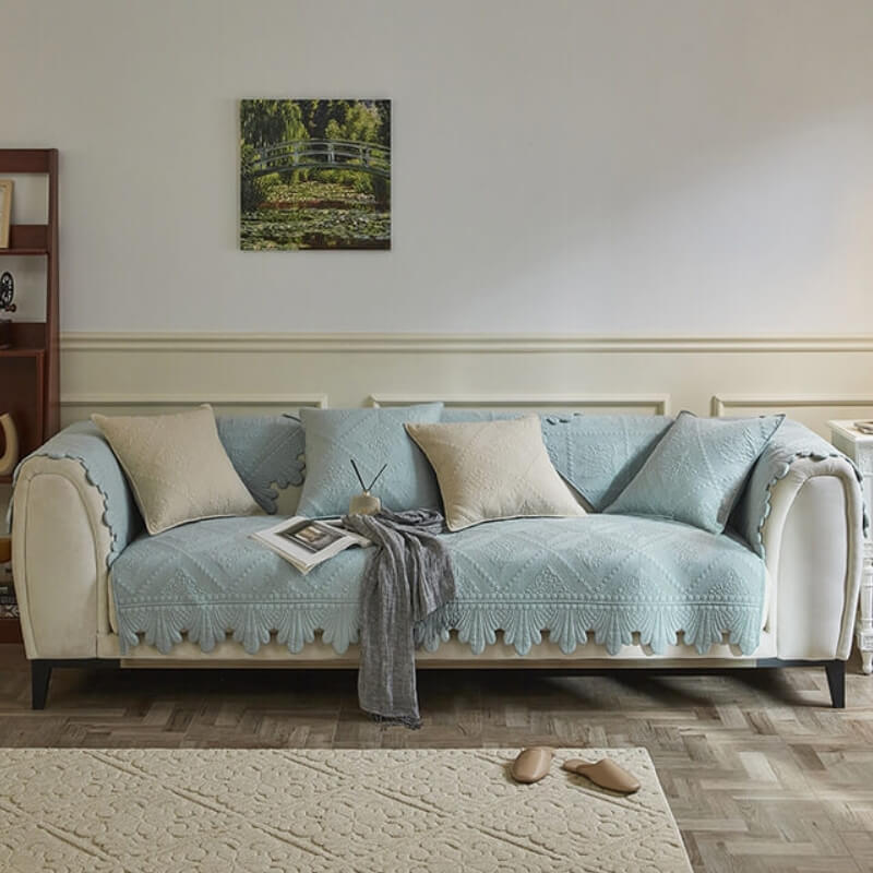 Modischer Waschbarer Sofabezug aus Baumwolle mit Blattbesatz