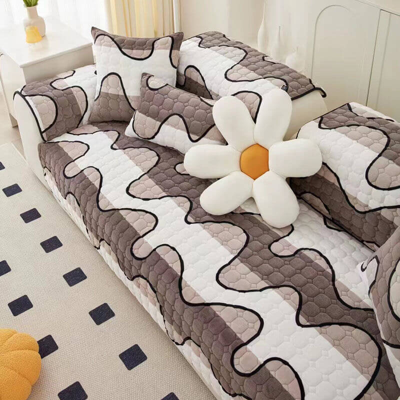 Milch Samt Sofa Abdeckung Möbel Rutschfeste Schutz Couch Abdeckung