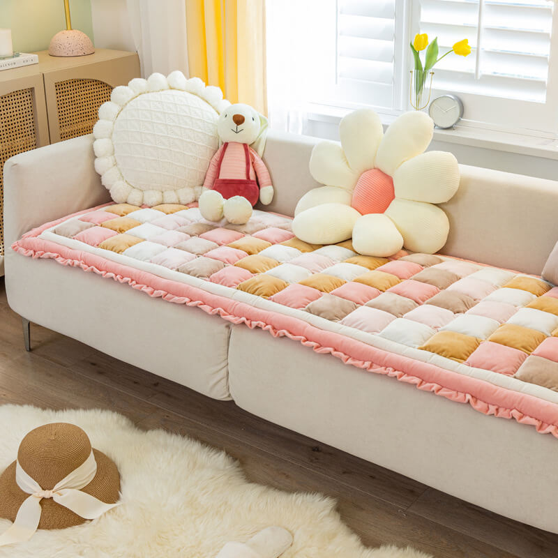 Waschbarer Weicher Fenstersitzkissen-Sofabezug aus Samt