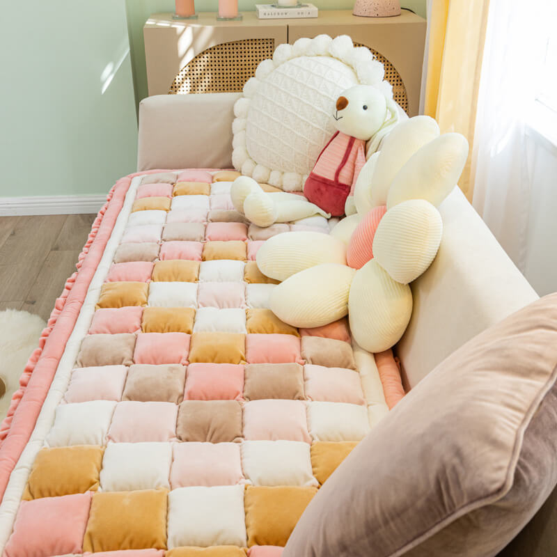 Waschbarer Weicher Fenstersitzkissen-Sofabezug aus Samt