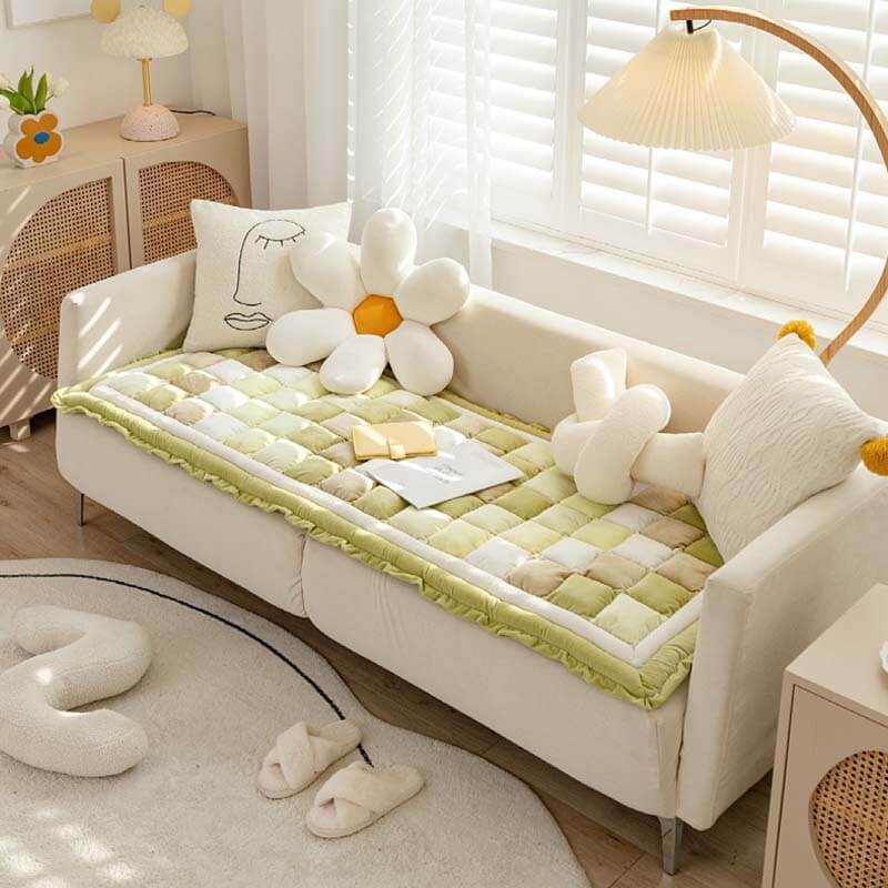 Waschbarer Weicher Fenstersitzkissen-Sofabezug aus Samt