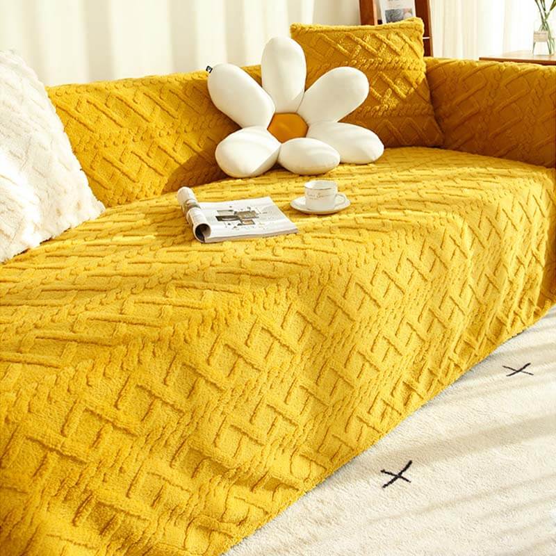 Einfarbiger Möbelschutzbezug aus Fleece für Sofas