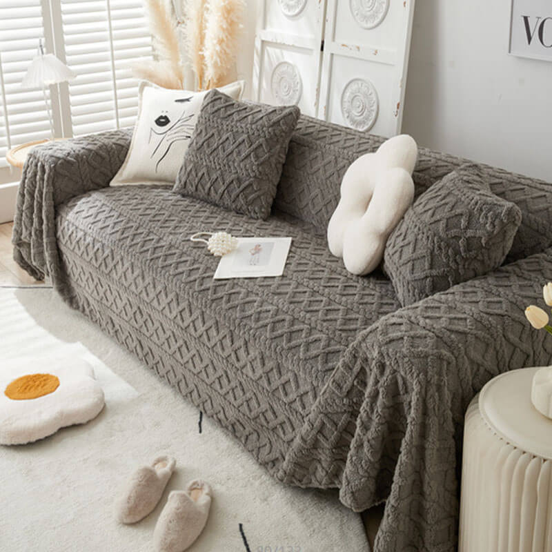Einfarbiger Möbelschutzbezug aus Fleece für Sofas