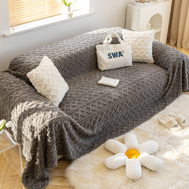 Einfarbiger Möbelschutzbezug aus Fleece für Sofas