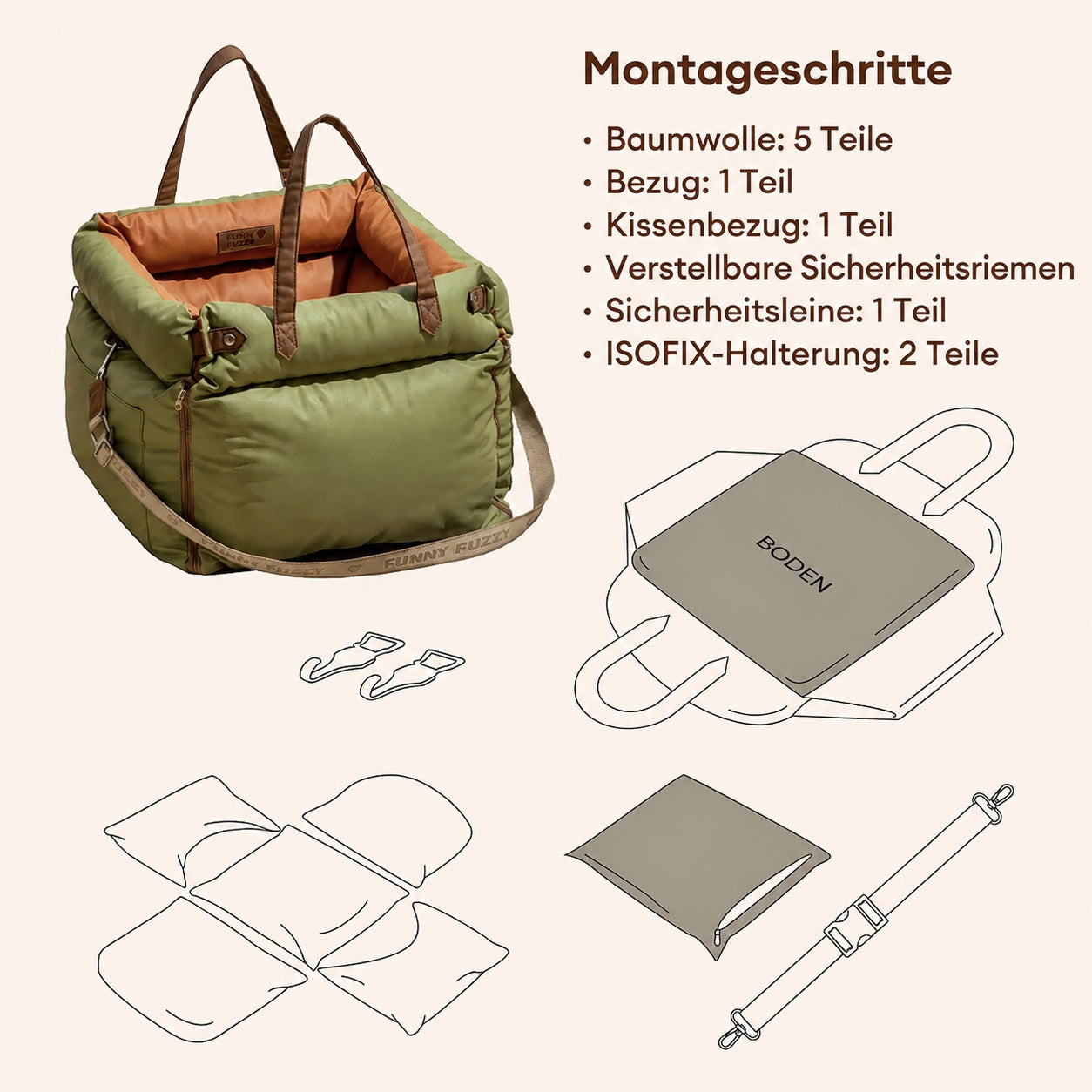 Urban Voyager ISOFIX Hundesitz fürs Auto