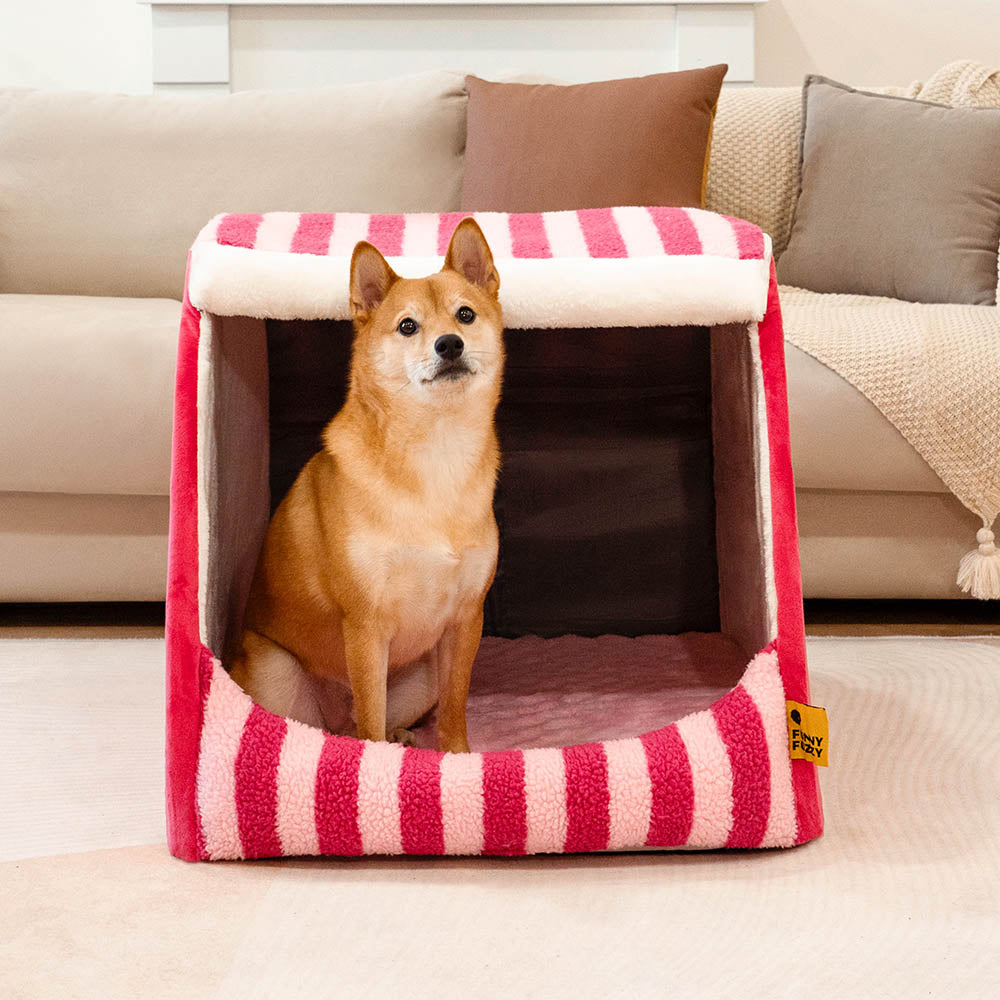 Trendy Striped Haus Orthopädisches Hundebett - Gemütliches Versteck