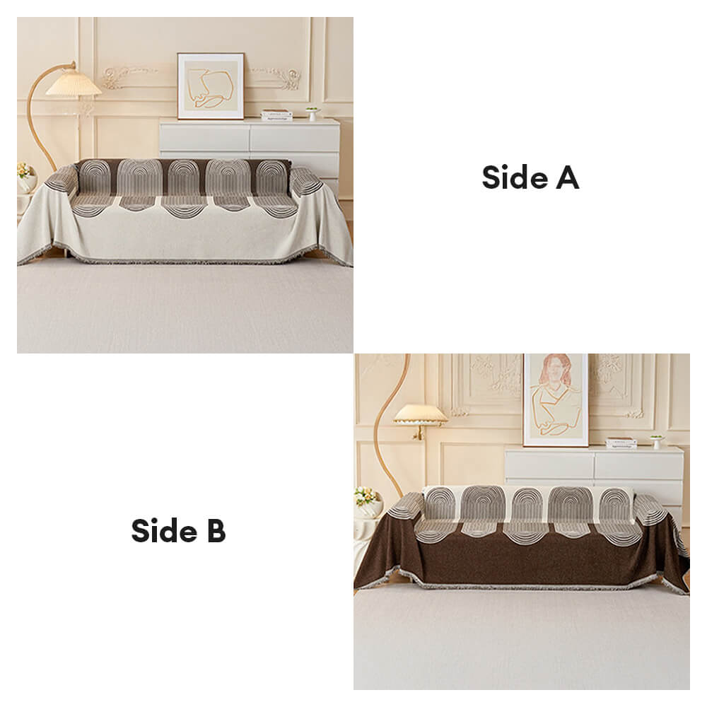 Geometrisches Muster Wendbare Chenille-Decke Sofabezug