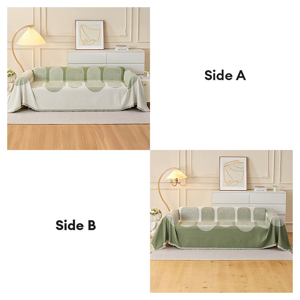 Geometrisches Muster Wendbare Chenille-Decke Sofabezug