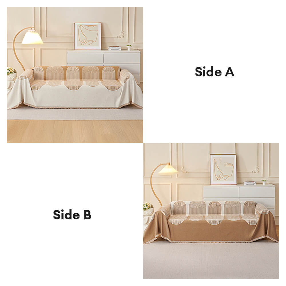 Geometrisches Muster Wendbare Chenille-Decke Sofabezug