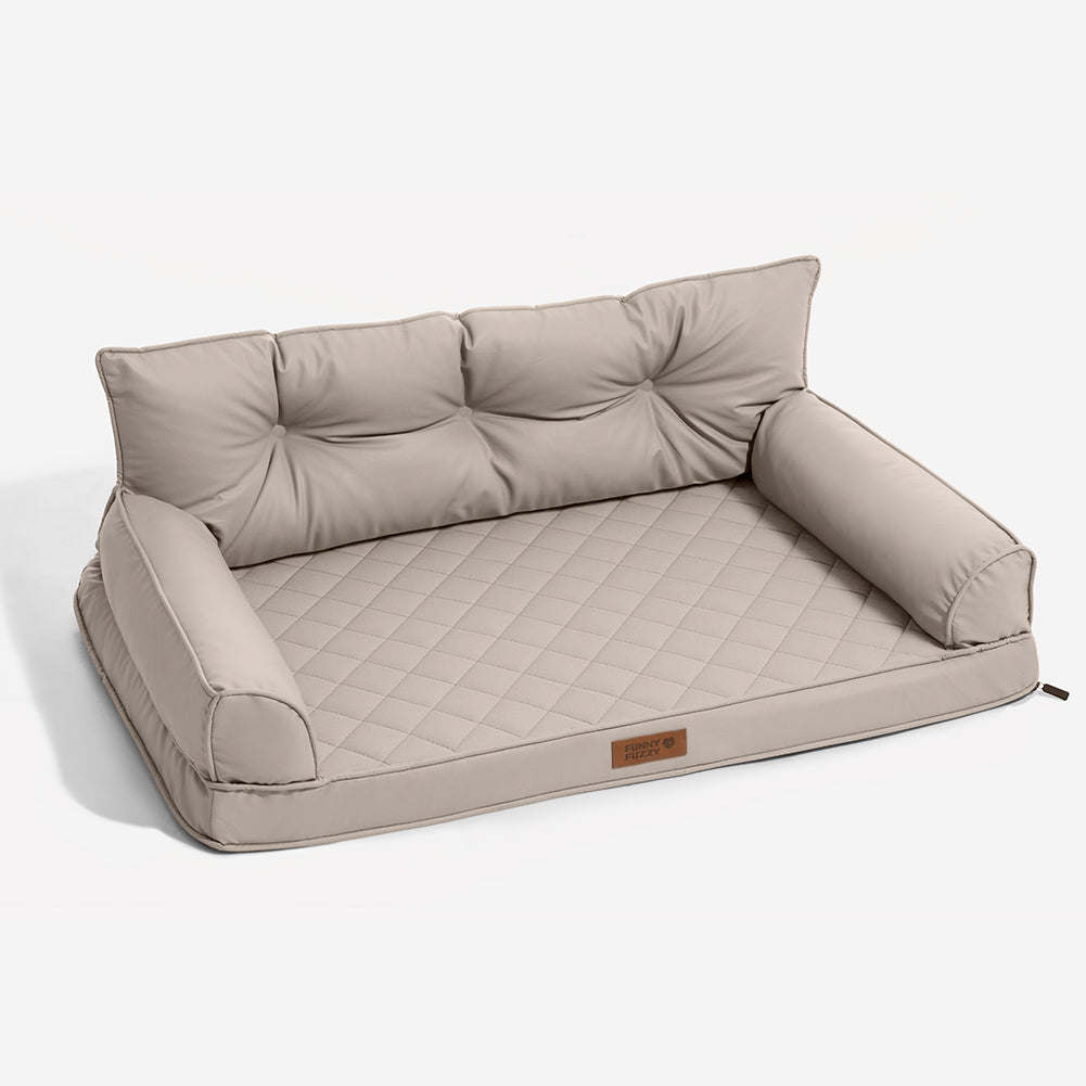 Luxe Kunstleder faltbares orthopädisches großes Hundebett - CoreLounge