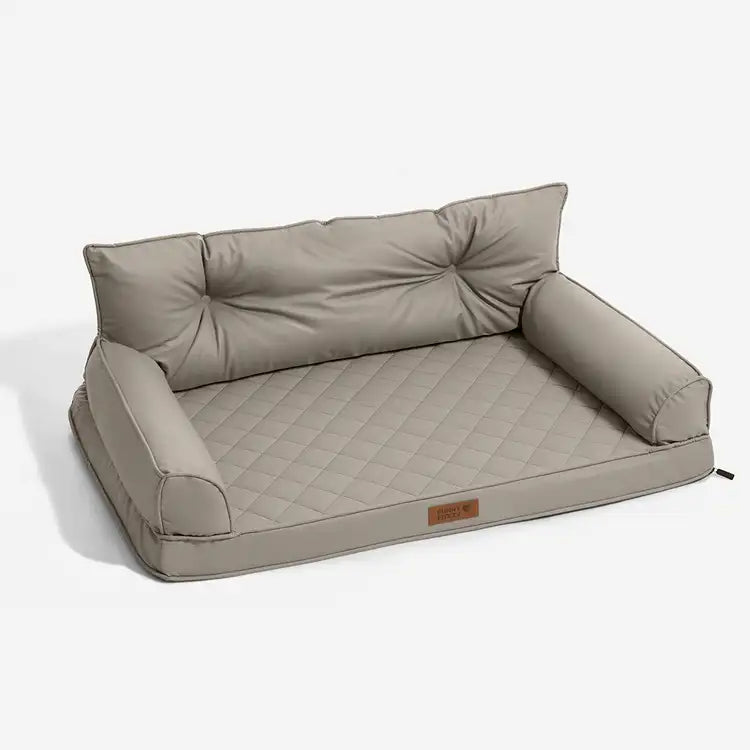 Luxe Kunstleder Faltbares Orthopädisches Großes Hundebett - Outdoor