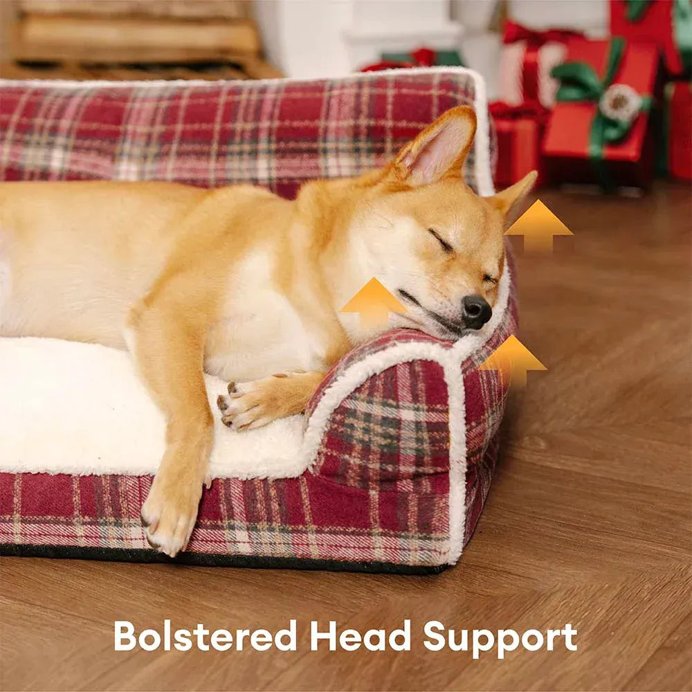 Vintage-Karierter Plüsch Waschbarer Hundesofa-Bett - Chris-Nook