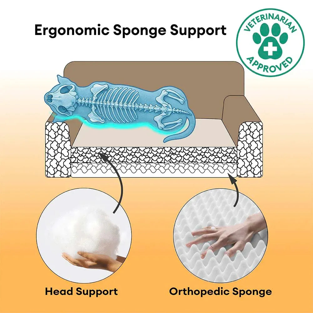 Vintage-Karierter Plüsch Waschbarer Hundesofa-Bett - Chris-Nook