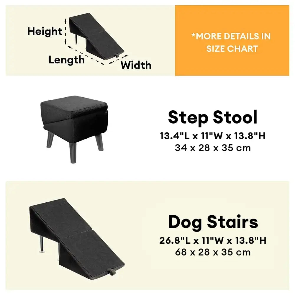 2-in-1 Umwandelbare Holz-Haustreppe Hund Rampen Treppen