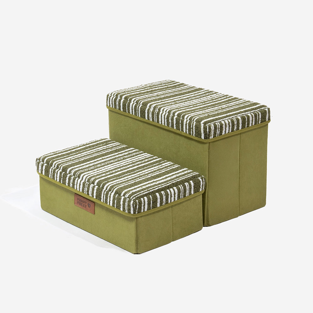 Klappbare Hundetreppe mit Stauraum und Wohnung - Funnyfuzzy SnugNest