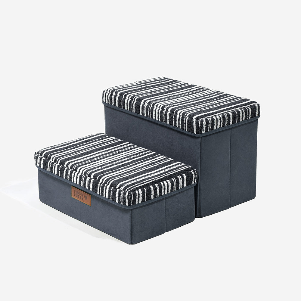 Klappbare Hundetreppe mit Stauraum und Wohnung - Funnyfuzzy SnugNest