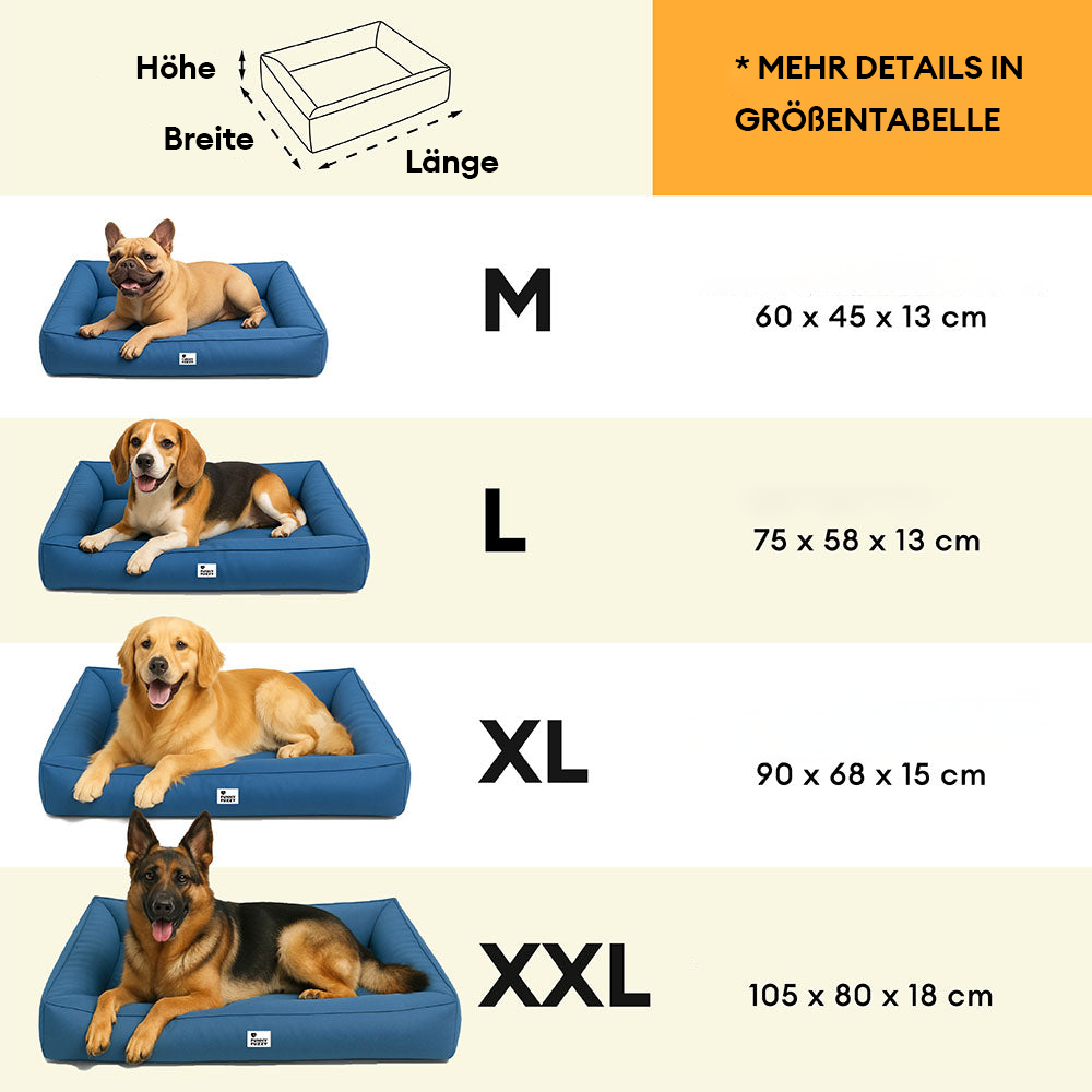 Vollständig Orthopädisches Wasserdichtes Hundebett mit Rundum-Unterstützung für Große Hunde