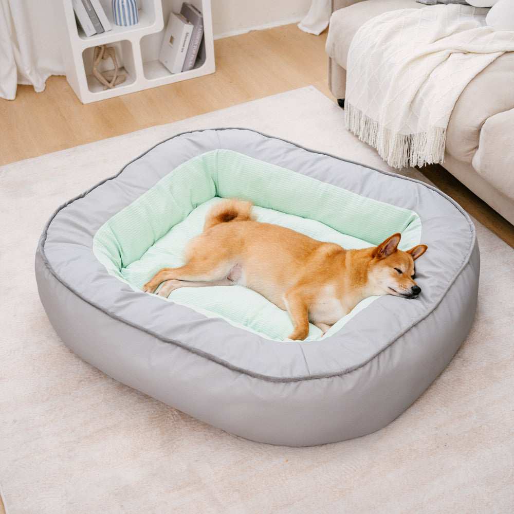 Wasserdichtes Antihaftbeschichtetes PU-Leder Kratzfestes Hundebett mit vollem Support