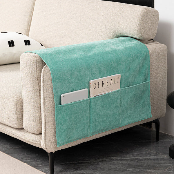 Chenille Antikratzer Sofa-Armlehnenbezug Zeitschriftenhalter