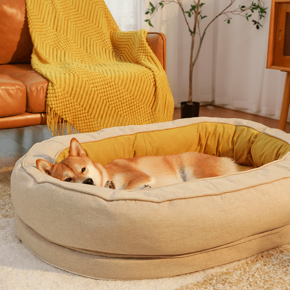 Hundebettbezug in Donutform