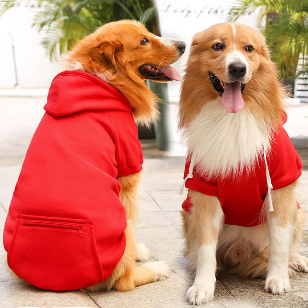 Einfarbiger Kapuzenpullover für Passende Hunde und Besitzer