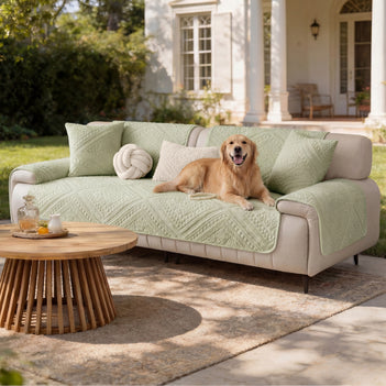 Ganzjahres-Nordic-Style-gestepptes Plüsch Outdoor Sofaüberwurf mit rutschfestem Boden