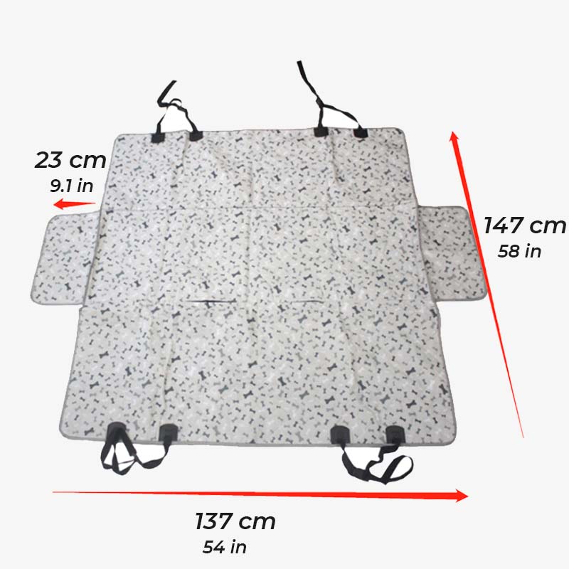 Autositzbezug für Hunde in Doppelgröße aus Oxford-Gewebe mit Knochenmuster