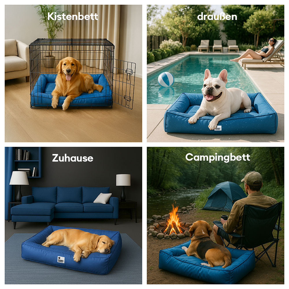 Vollständig Orthopädisches Wasserdichtes Hundebett mit Rundum-Unterstützung für Große Hunde