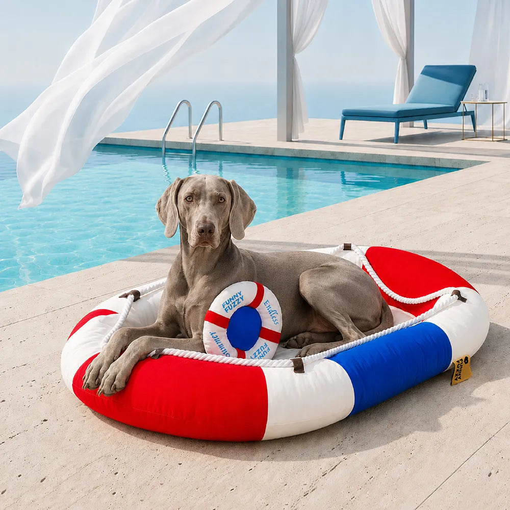 Sommerliche, kühlende, wasserdichte, bootförmige Tierliege oder Kissen – Chill Raft