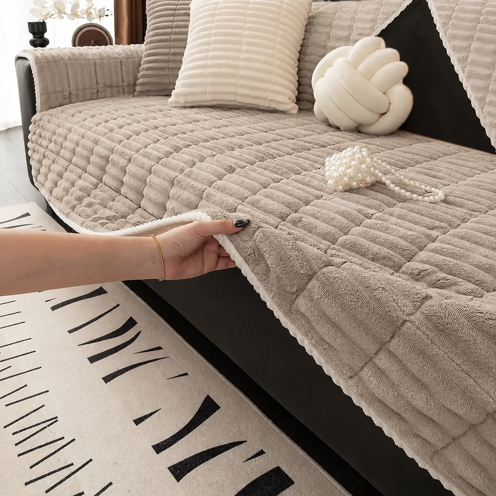 Wasserfeste gemütliche Fleece-Sofa-Schutz rutschfeste Sofabezug