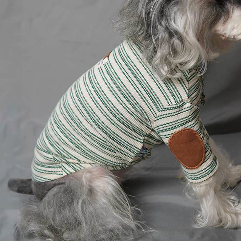 Schicker Dehnbarer Warmer Strickpullover für Hunde mit Vintage-Streifen