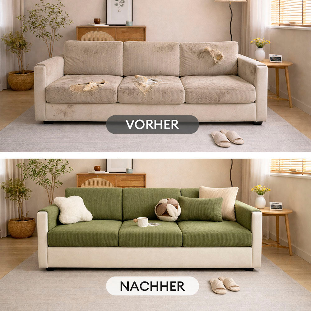 Kratzfester Elastischer Sofabezug aus Cord mit Vertikalen Streifen