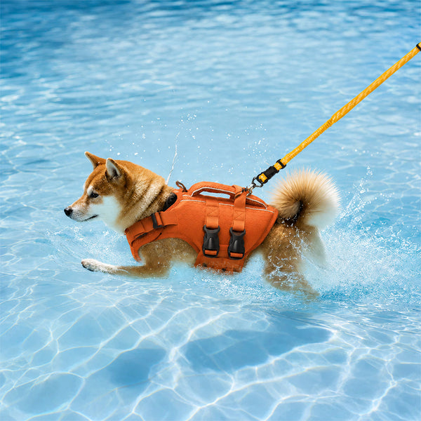 Verstellbare Hundeschwimmweste mit reflektierenden Streifen für mittelgroße und große Hunde