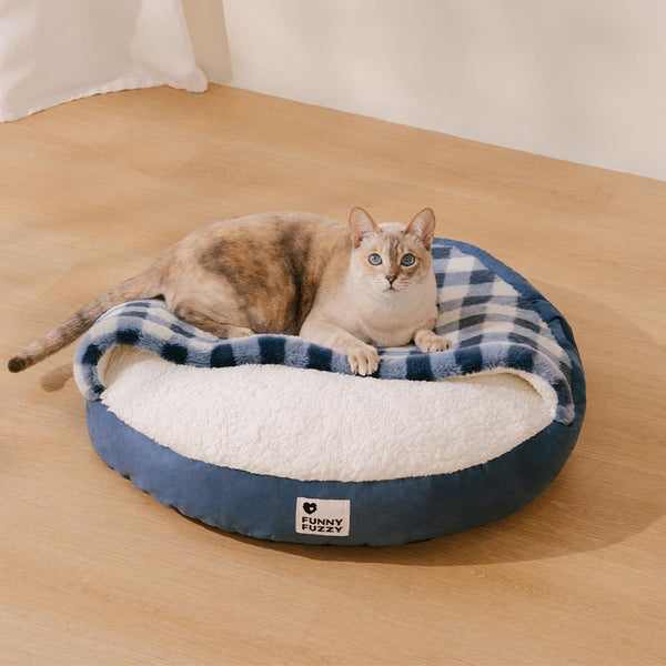 Waschbares Ultraweiches Rundes Katzenbett für den Schlaf