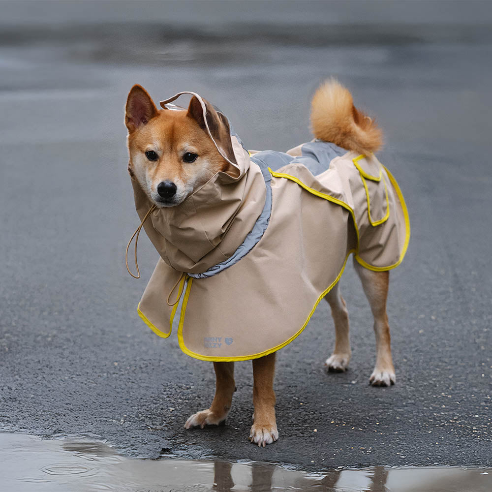 Verstellbarer Reflektierender Wasserdichter Regenmantel mit Tasche für Hunde und Menschen