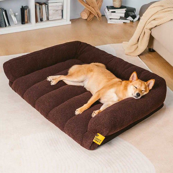 Großes Weiches Stützendes Orthopädisches Eckhundebett mit Kopfstütze - Cloudy Napper