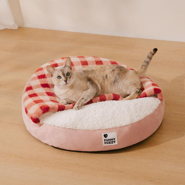 Waschbares Ultraweiches Rundes Katzenbett für den Schlaf